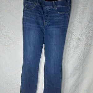Spanx Clean Indigo Bootcut Trouser Jeans Women Size Large Denim Stretch Shaping